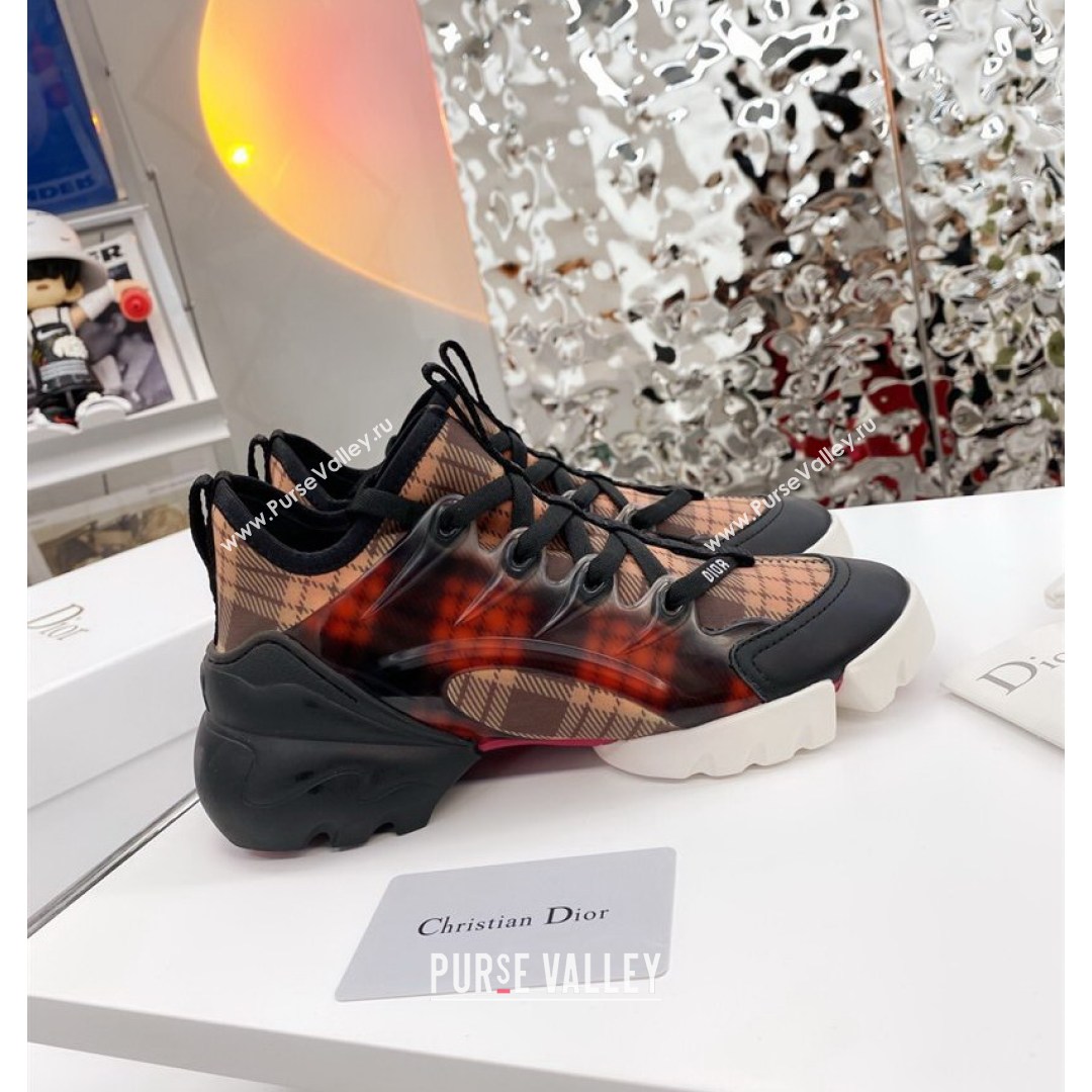 Dior D-Connect Sneaker in Plaid Technical Fabric DS23 Black/Red 2021 (KW-210817057)