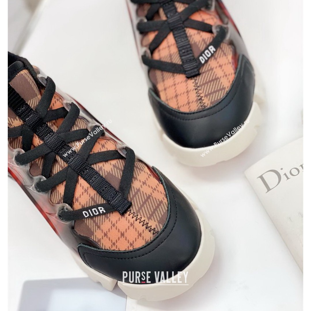 Dior D-Connect Sneaker in Plaid Technical Fabric DS23 Black/Red 2021 (KW-210817057)