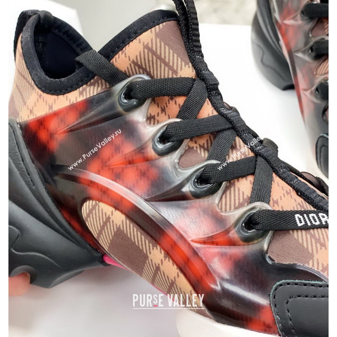 Dior D-Connect Sneaker in Plaid Technical Fabric DS23 Black/Red 2021 (KW-210817057)