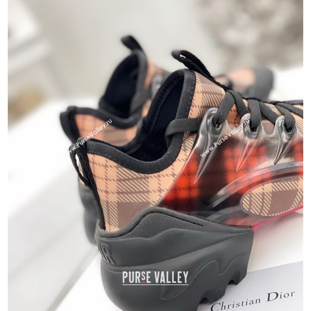 Dior D-Connect Sneaker in Plaid Technical Fabric DS23 Black/Red 2021 (KW-210817057)