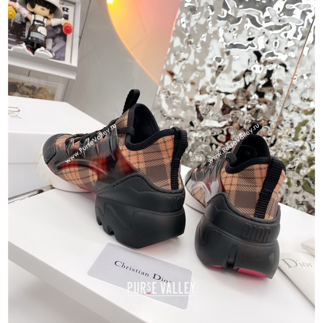 Dior D-Connect Sneaker in Plaid Technical Fabric DS23 Black/Red 2021 (KW-210817057)