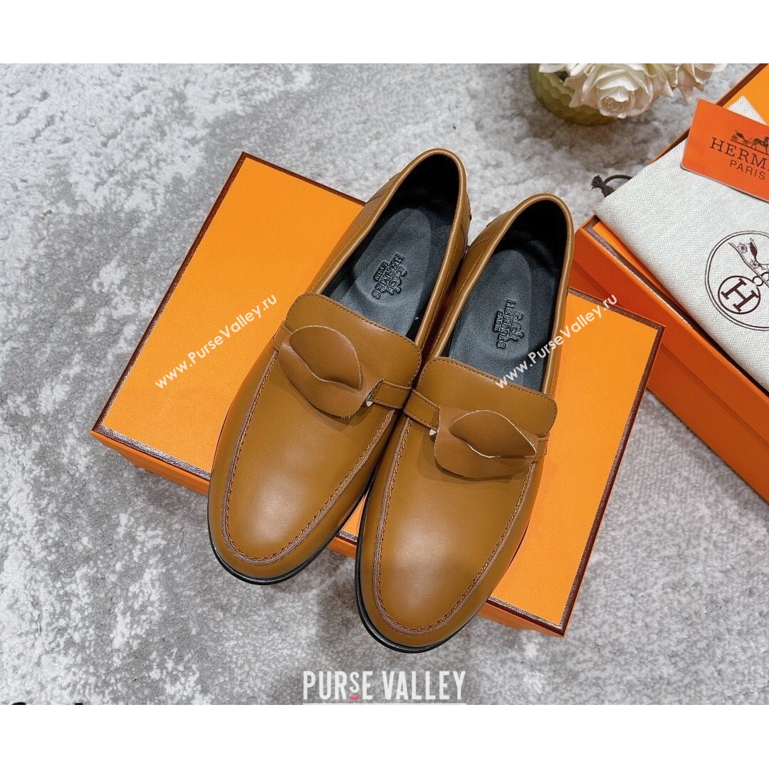 Hermes Mocasini Calfskin Loafers Brown 2021 (MD-21081104)