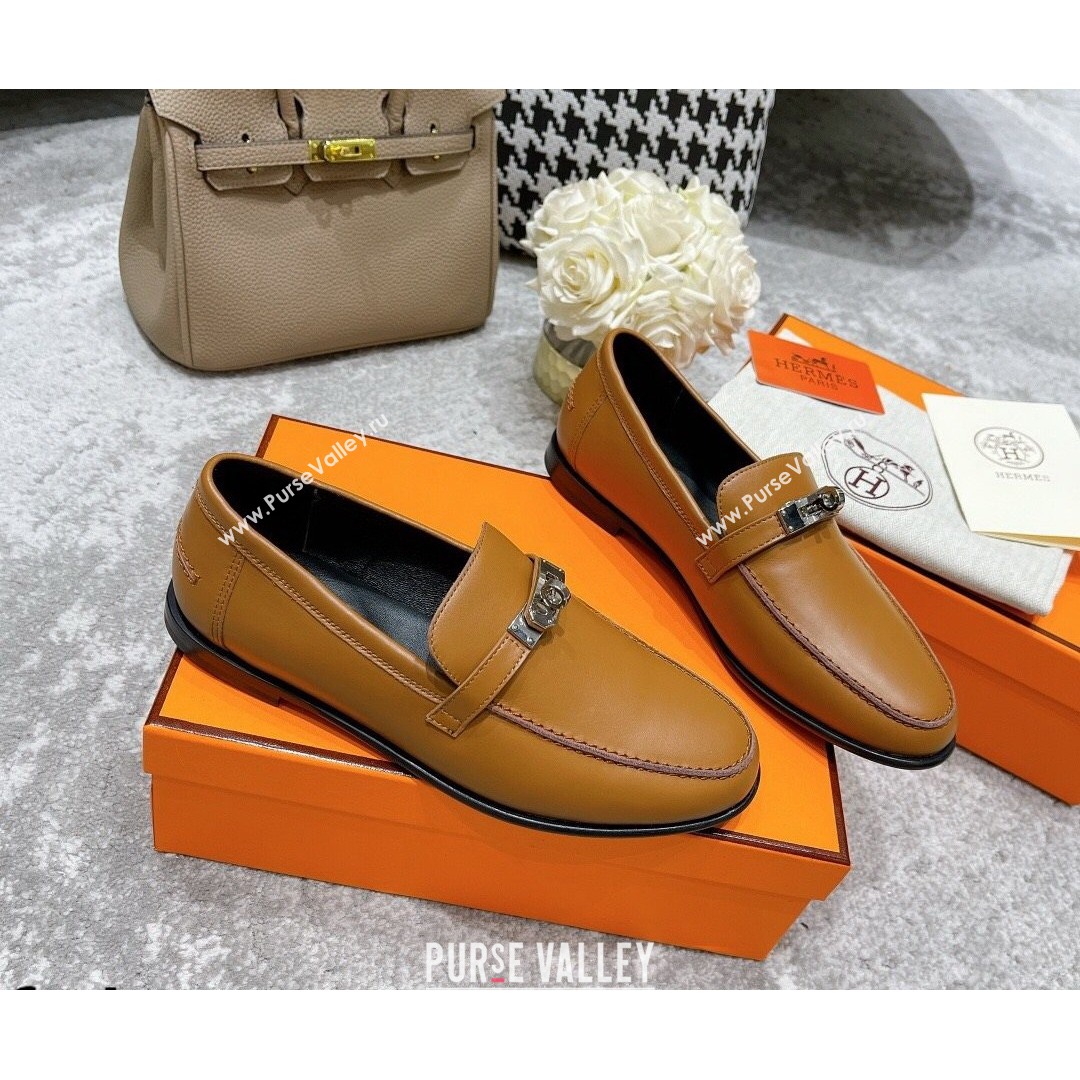 Hermes Mocasini Calfskin Loafers Brown 2021 (MD-21081104)