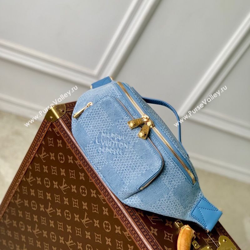 Louis Vuitton Mens Rush Bumbag in Blue Damier Denim 3D Canvas N00205 2025 (KI-2508110020)
