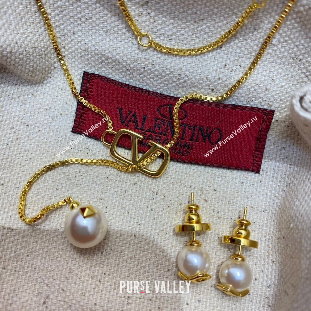 Valentino Necklace with Pearl V121922 Gold 2023 (YF-23121922)