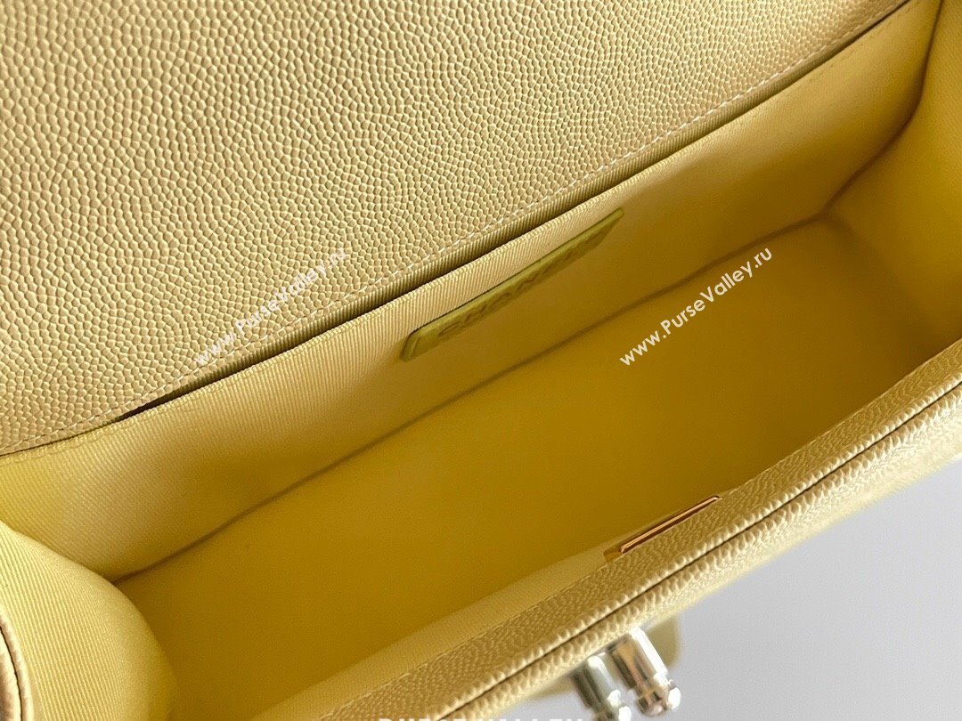 Chanel Original Grained Calfskin Medium Boy Flap Bag Light Gold/Yellow 2023 Top Quality (MHE-23102509)