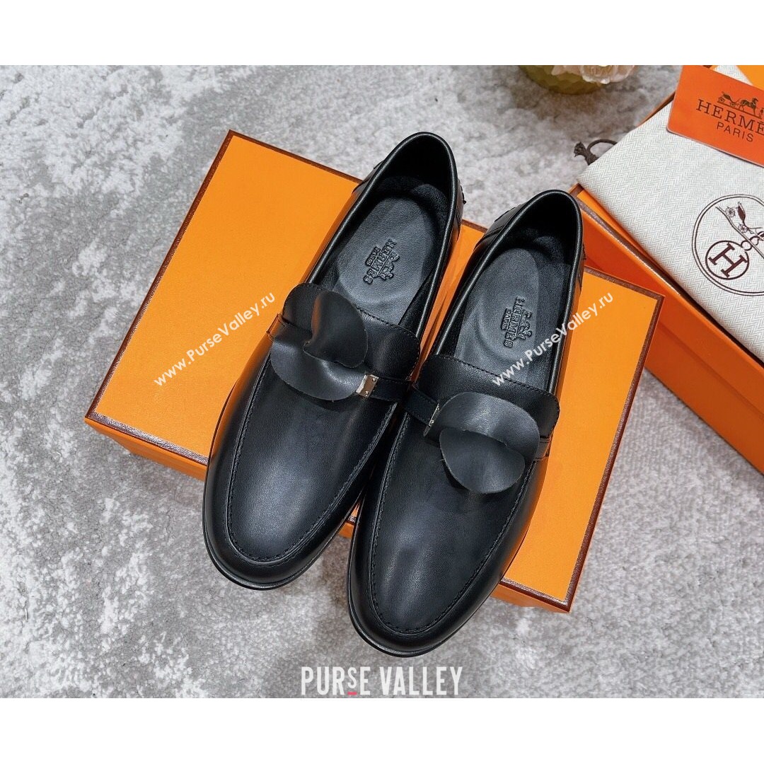 Hermes Mocasini Calfskin Loafers Black 2021 (MD-21081106)