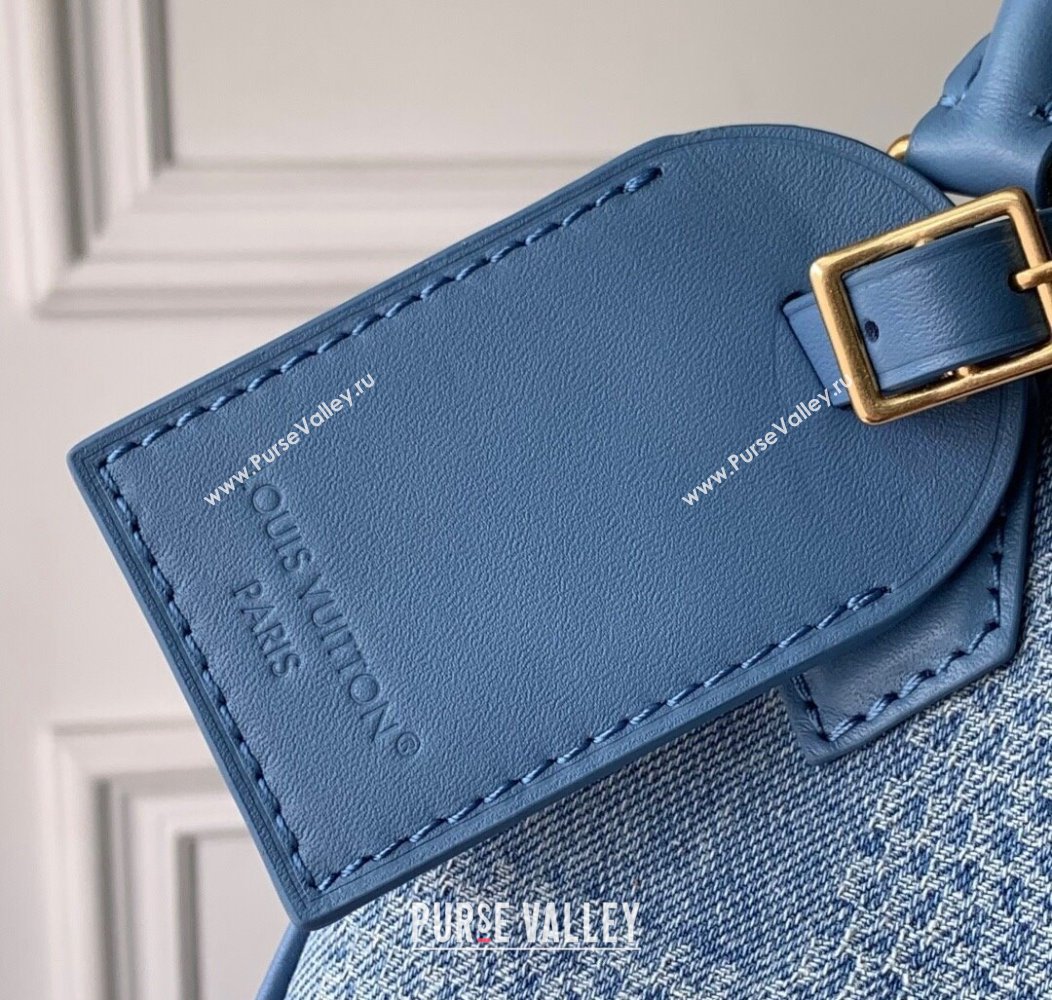 Louis Vuitton Mens Speedy 18 Bandouliere Mini Bag in Blue Damier Denim 3D Canvas N00208 2025 (KI-2508110021)