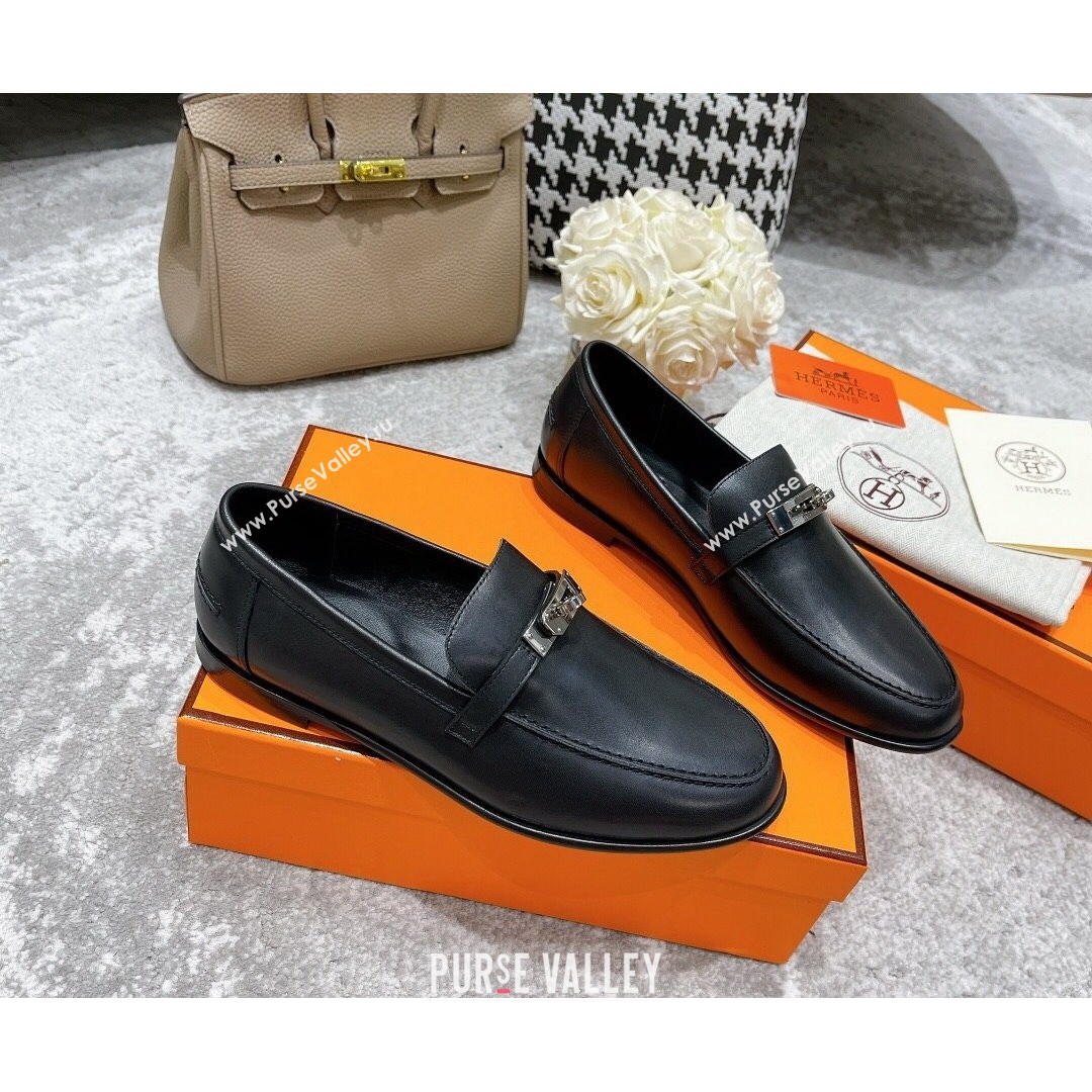 Hermes Mocasini Calfskin Loafers Black 2021 (MD-21081106)