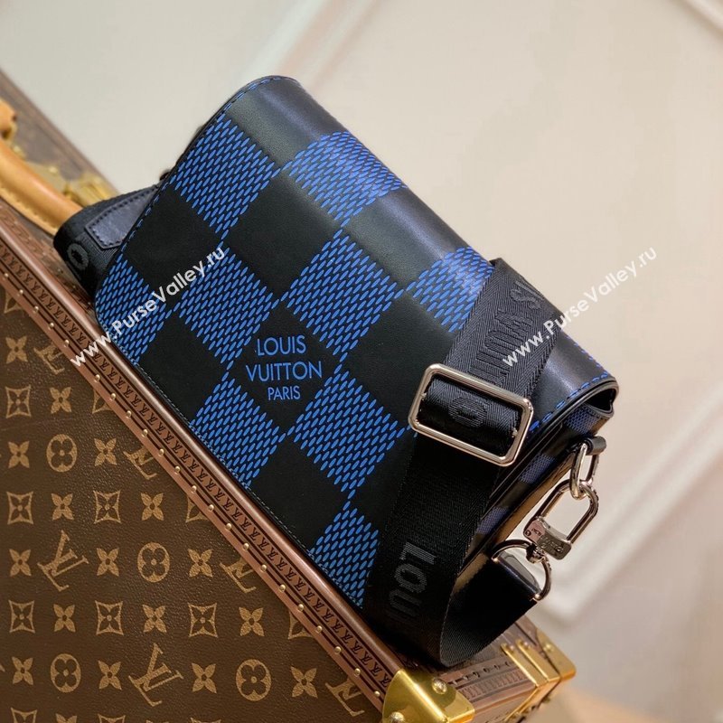 Louis Vuitton Mens Studio Messenger Bag in Navy Damier Infini 3D Leather N50037 2021 (KI-21101429)