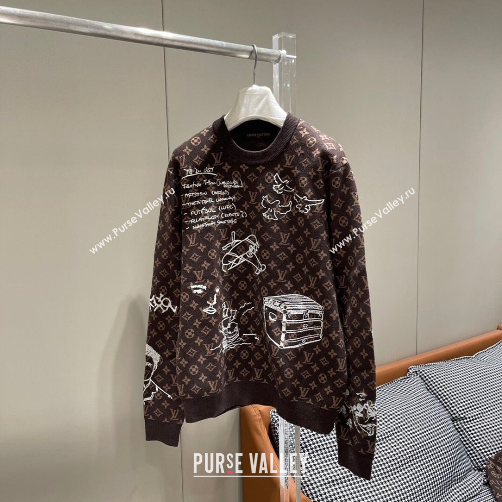 Louis Vuitton Monogram Wool Sweater LV110923 Brown 2023 (Q-23110923)