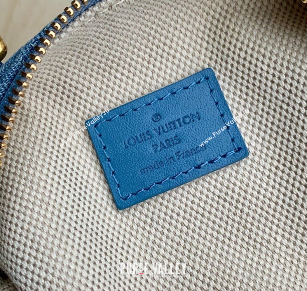 Louis Vuitton Mens Speedy 18 Bandouliere Mini Bag in Blue Damier Denim 3D Canvas N00208 2025 (KI-2508110021)