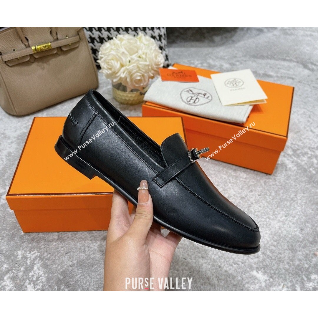 Hermes Mocasini Calfskin Loafers Black 2021 (MD-21081106)