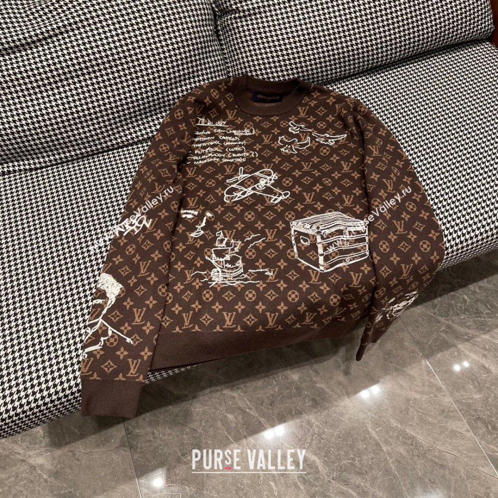 Louis Vuitton Monogram Wool Sweater LV110923 Brown 2023 (Q-23110923)