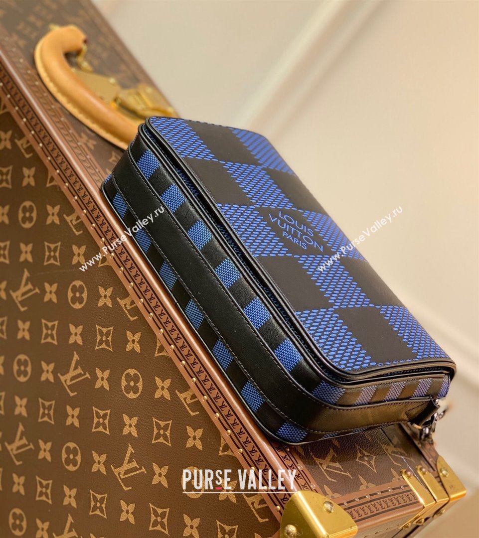 Louis Vuitton Mens Studio Messenger Bag in Navy Damier Infini 3D Leather N50037 2021 (KI-21101429)