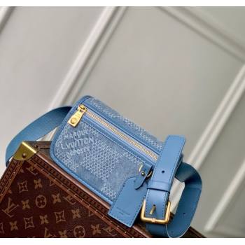 Louis Vuitton Mens Bosphore Wearable Wallet Mini Bag in Blue Damier Denim 3D Canvas N00210 2025 (KI-2508110022)