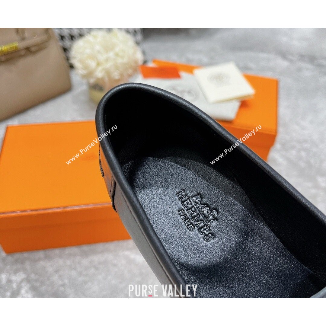 Hermes Mocasini Calfskin Loafers Black 2021 (MD-21081106)