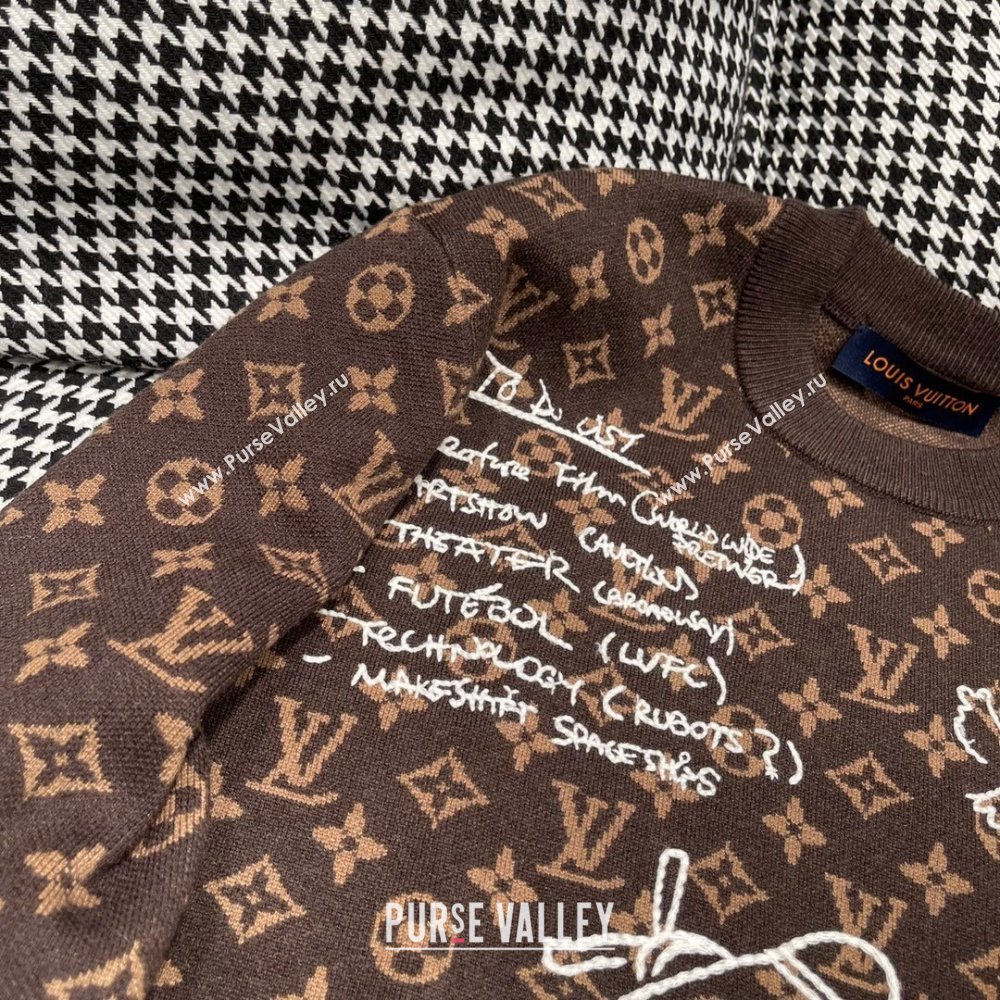 Louis Vuitton Monogram Wool Sweater LV110923 Brown 2023 (Q-23110923)