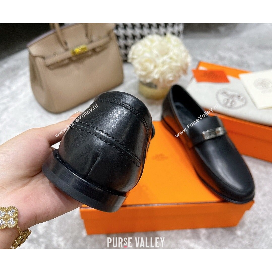 Hermes Mocasini Calfskin Loafers Black 2021 (MD-21081106)