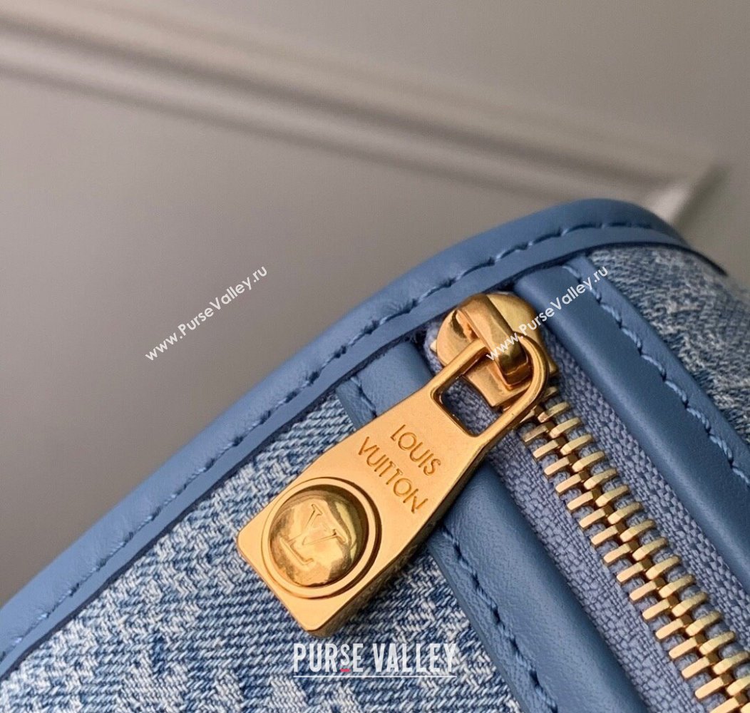 Louis Vuitton Mens Bosphore Wearable Wallet Mini Bag in Blue Damier Denim 3D Canvas N00210 2025 (KI-2508110022)