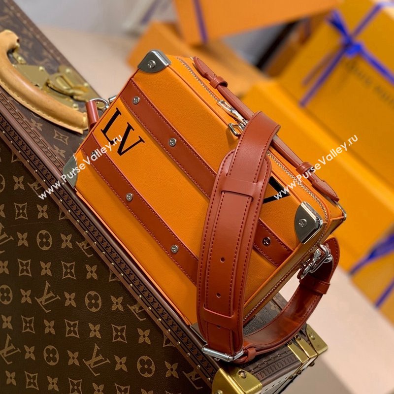 Louis Vuitton LV x NBA Small Handle Trunk Bag in Orange Leather M45785 2021 (KI-21101430)