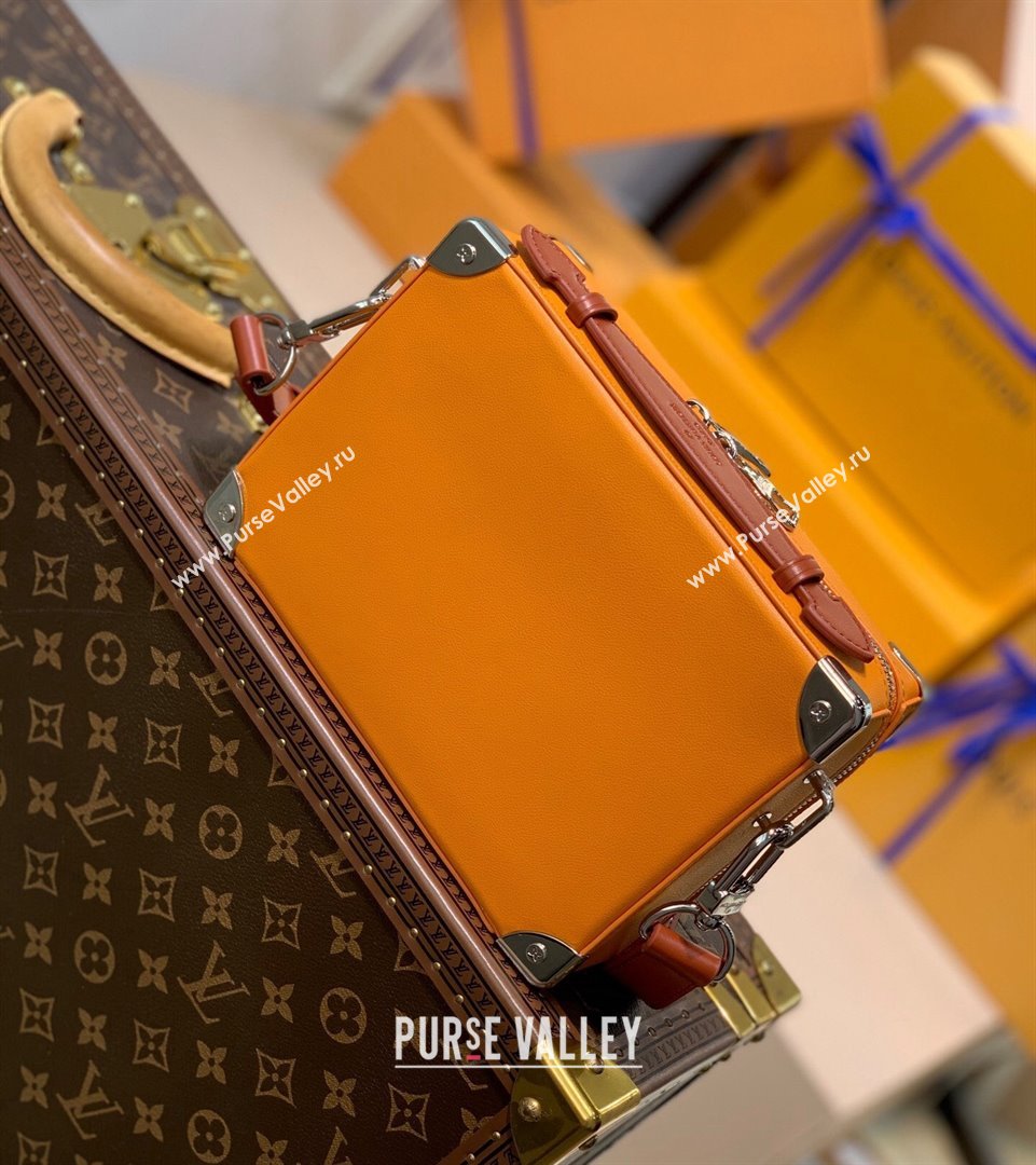 Louis Vuitton LV x NBA Small Handle Trunk Bag in Orange Leather M45785 2021 (KI-21101430)