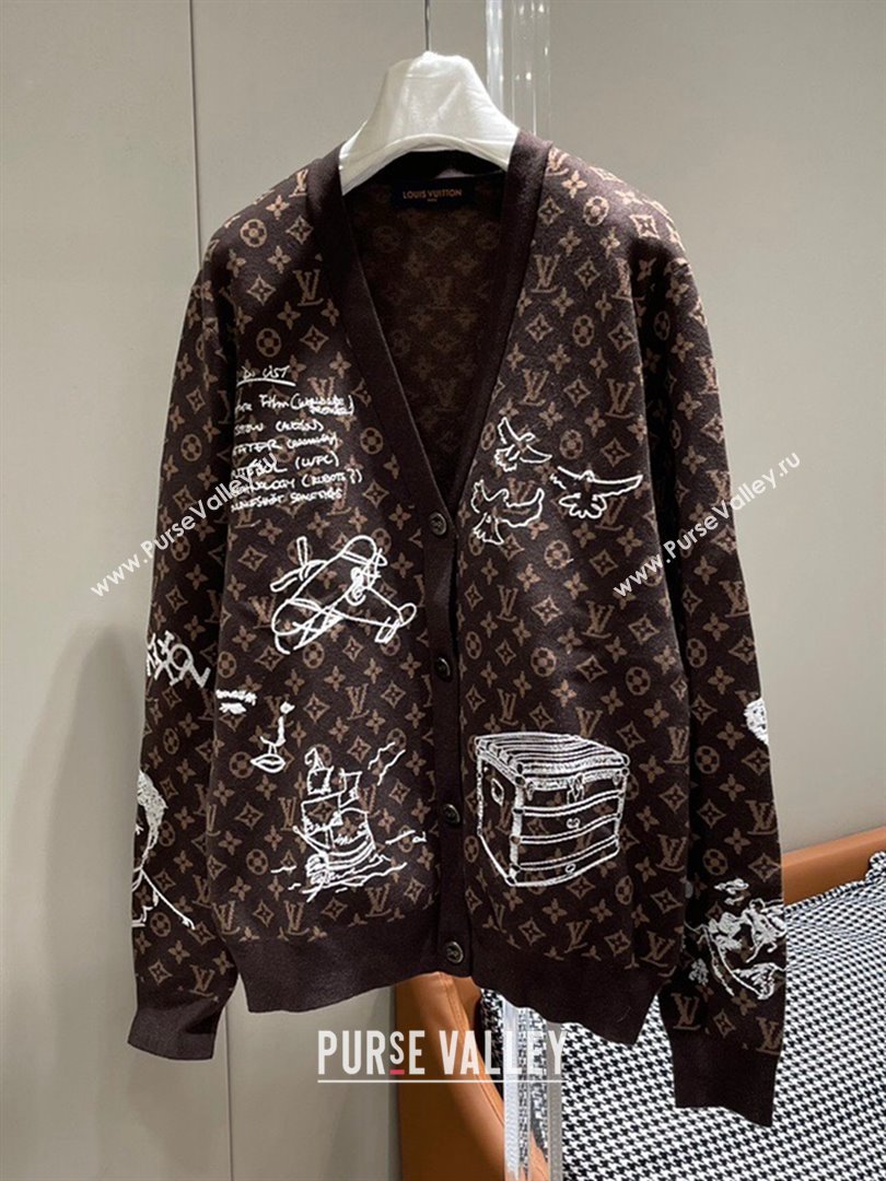 Louis Vuitton Monogram Wool Cardigan LV110924 Brown 2023 (Q-23110924)