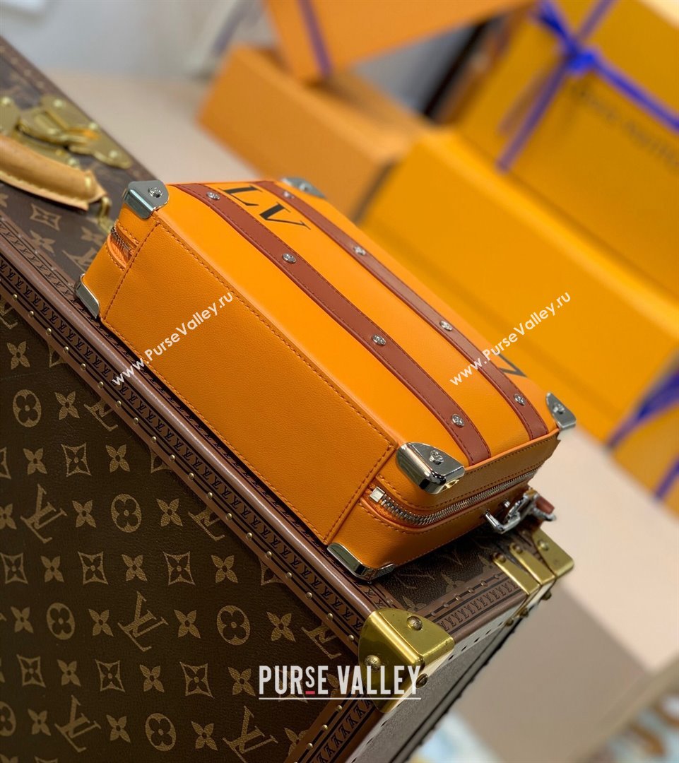 Louis Vuitton LV x NBA Small Handle Trunk Bag in Orange Leather M45785 2021 (KI-21101430)