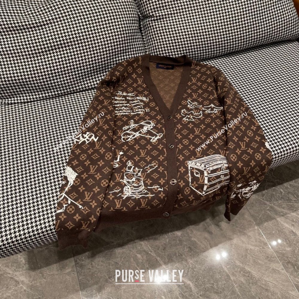 Louis Vuitton Monogram Wool Cardigan LV110924 Brown 2023 (Q-23110924)