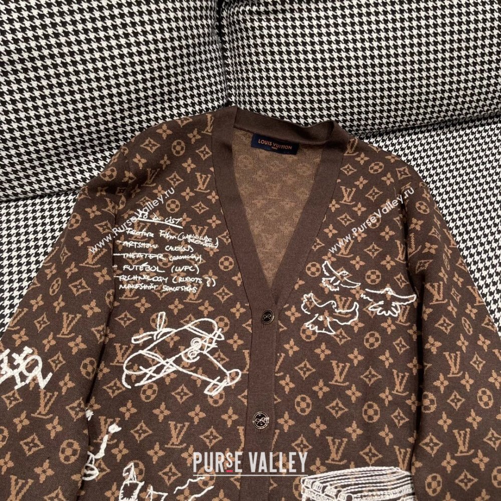 Louis Vuitton Monogram Wool Cardigan LV110924 Brown 2023 (Q-23110924)