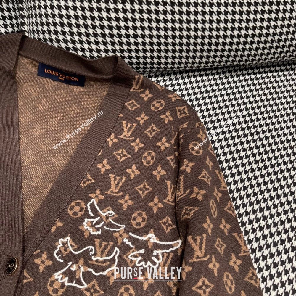 Louis Vuitton Monogram Wool Cardigan LV110924 Brown 2023 (Q-23110924)