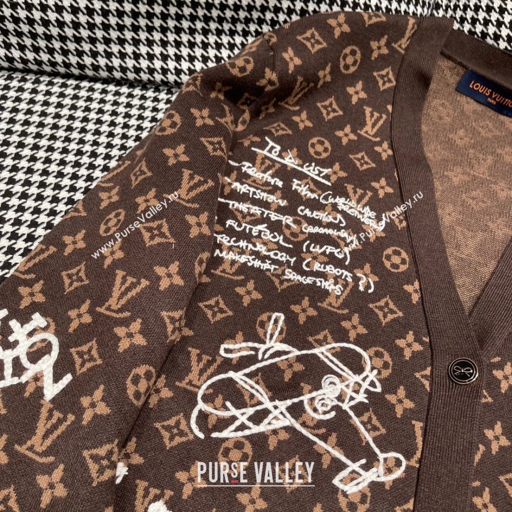 Louis Vuitton Monogram Wool Cardigan LV110924 Brown 2023 (Q-23110924)