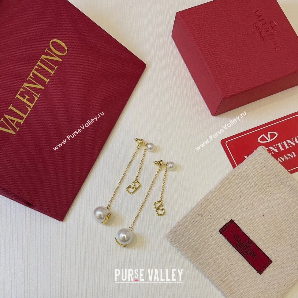 Valentino Earrings with Pearl V121923 Gold 2023 (YF-23121923)