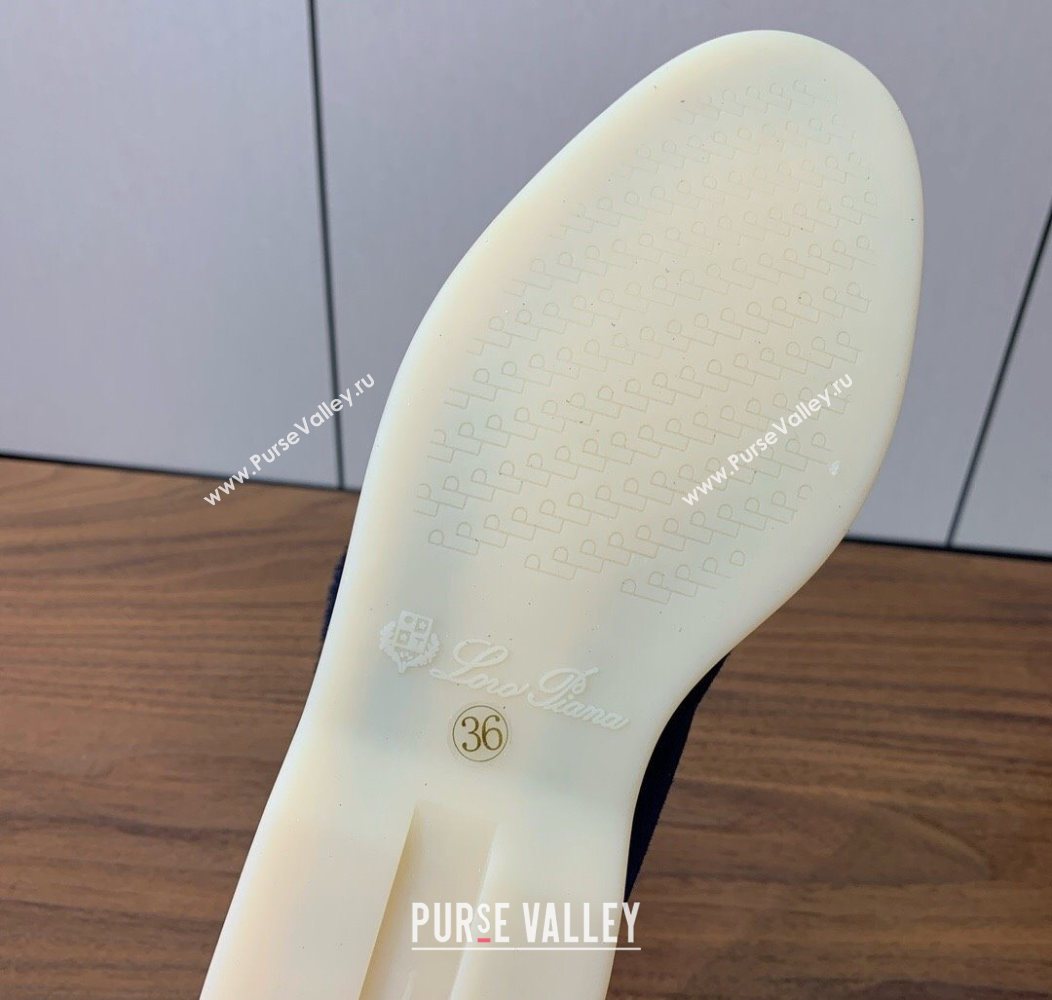 Loro Piana Open Walk Ankle Boots in Suede and Wool Fur Dark Blue 2025 LP101102 (HH-251211027)