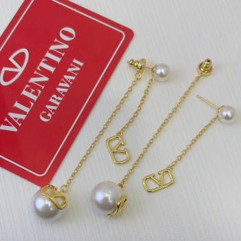 Valentino Earrings with Pearl V121923 Gold 2023 (YF-23121923)