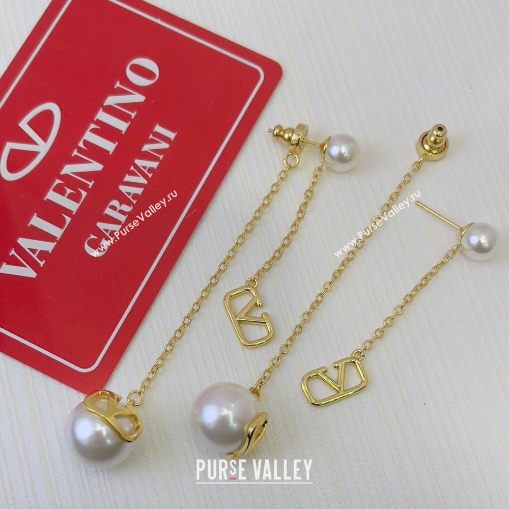 Valentino Earrings with Pearl V121923 Gold 2023 (YF-23121923)