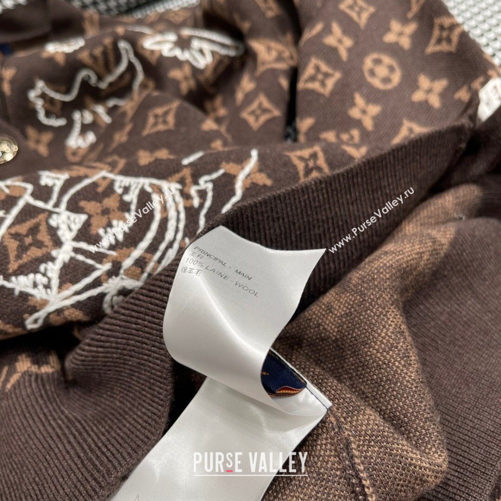 Louis Vuitton Monogram Wool Cardigan LV110924 Brown 2023 (Q-23110924)