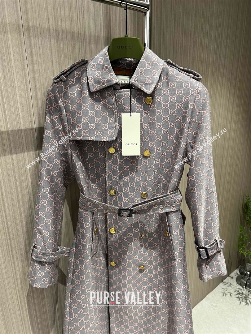 Gucci GG Trench Coat G110928 Pink/Grey 2023 (Q-23110928)