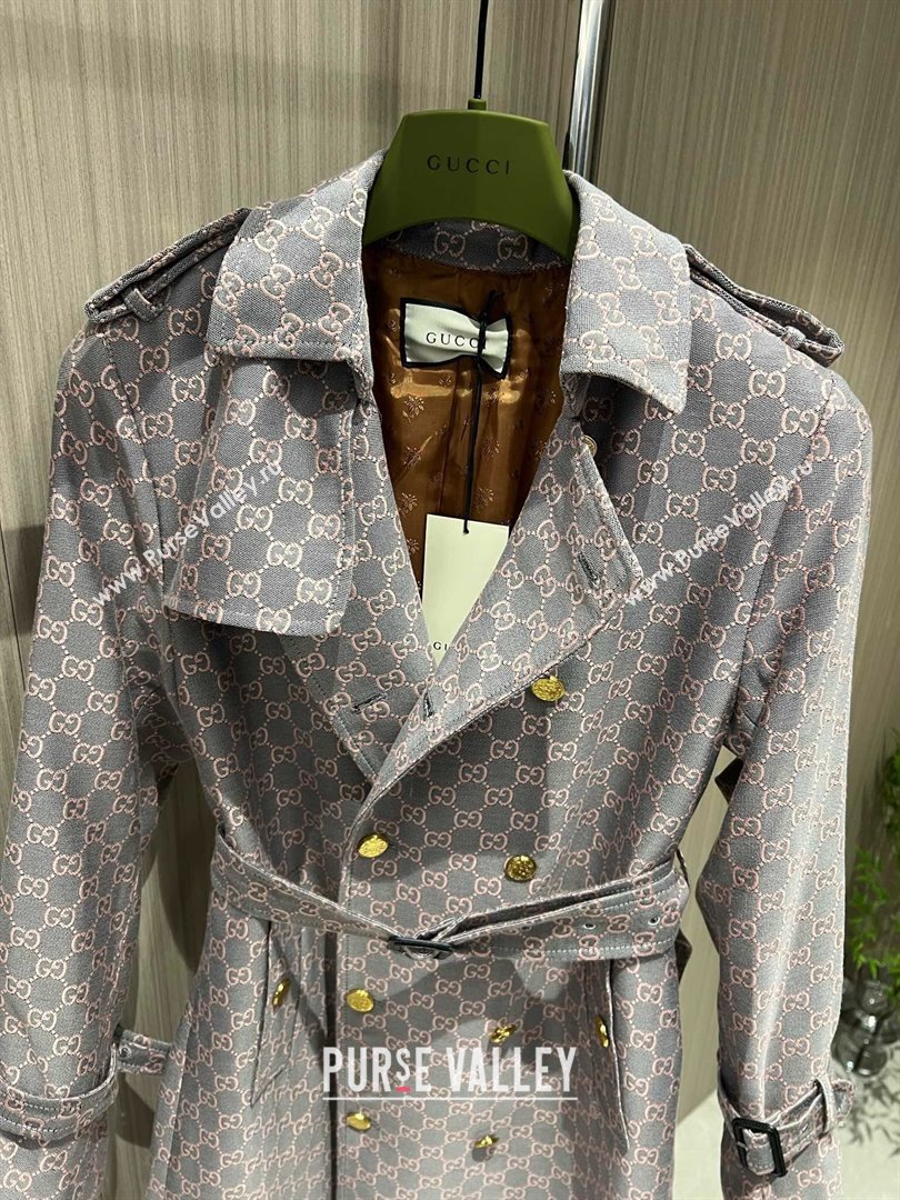 Gucci GG Trench Coat G110928 Pink/Grey 2023 (Q-23110928)