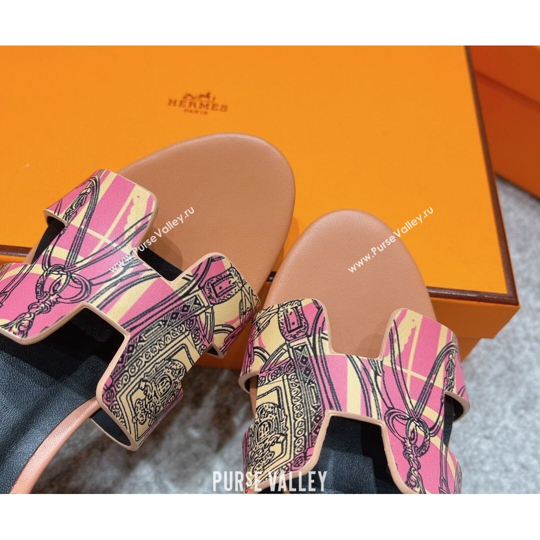 Hermes Calfskin Print Wedge Sandals 7cm Pink 2021 (MD-21081108)