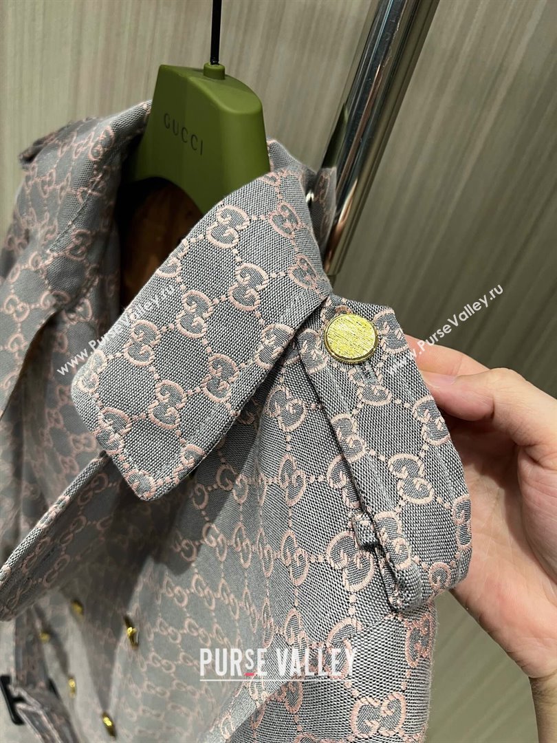 Gucci GG Trench Coat G110928 Pink/Grey 2023 (Q-23110928)