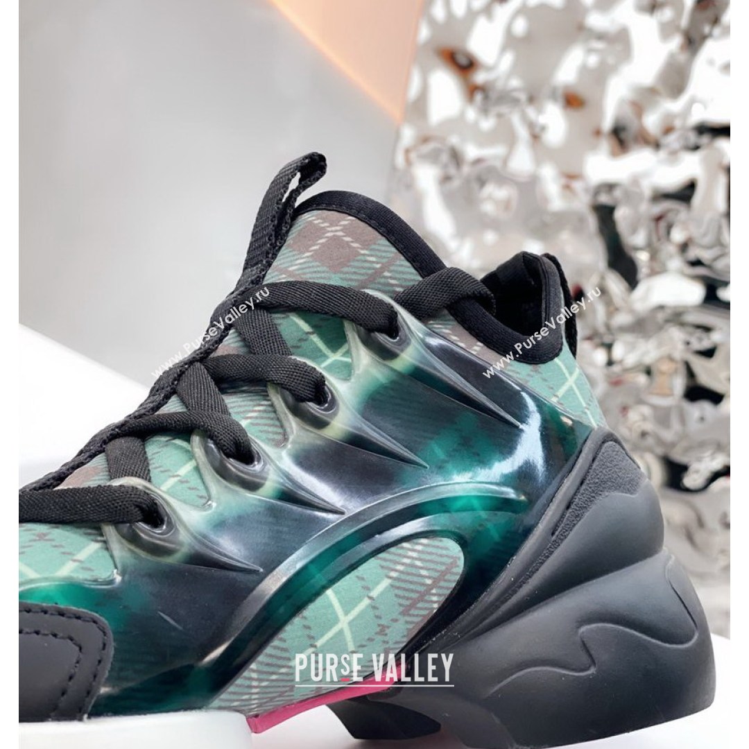 Dior D-Connect Sneaker in Plaid Technical Fabric DS21 Green 2021 (KW-210817054)