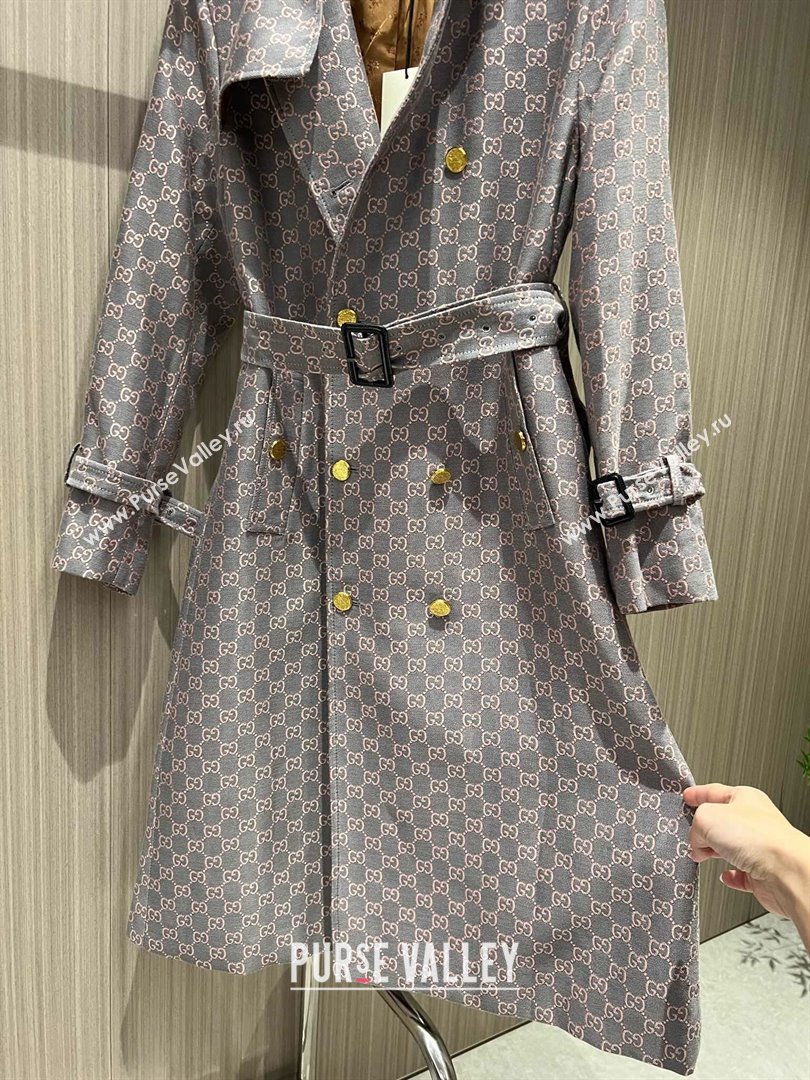 Gucci GG Trench Coat G110928 Pink/Grey 2023 (Q-23110928)