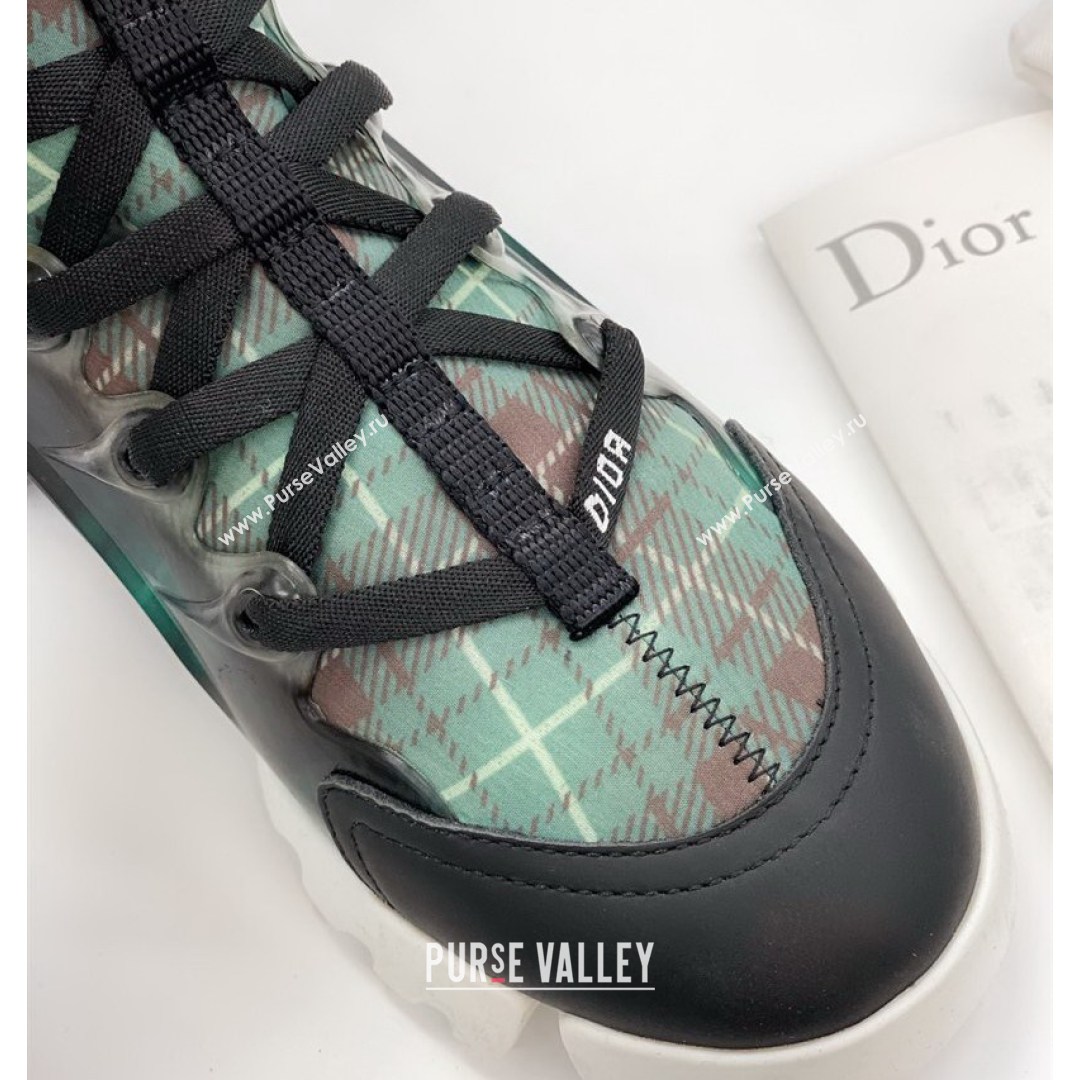 Dior D-Connect Sneaker in Plaid Technical Fabric DS21 Green 2021 (KW-210817054)
