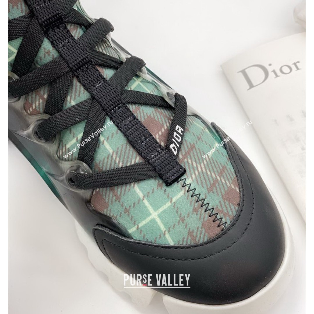 Dior D-Connect Sneaker in Plaid Technical Fabric DS21 Green 2021 (KW-210817054)