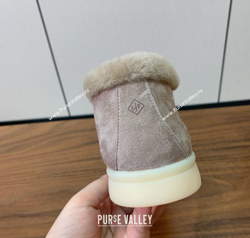 Loro Piana Open Walk Ankle Boots in Suede and Wool Fur Camel 2025 LP101102 (HH-251211028)