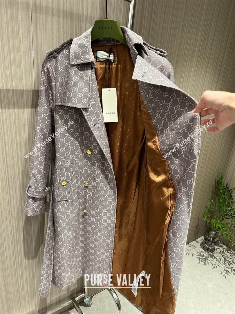 Gucci GG Trench Coat G110928 Pink/Grey 2023 (Q-23110928)