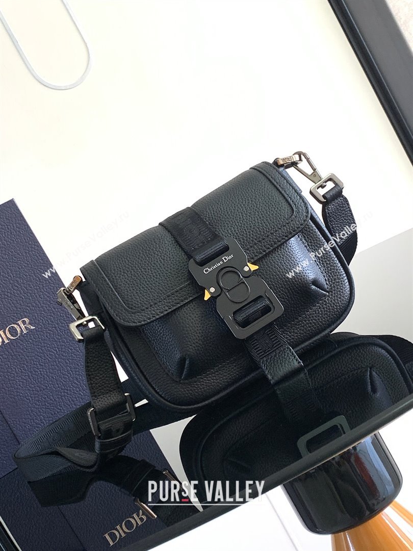 Dior Mini Dior Hit The Road Bag with Strap in Black Grained Calfskin 2024 (DMZ-24020214)