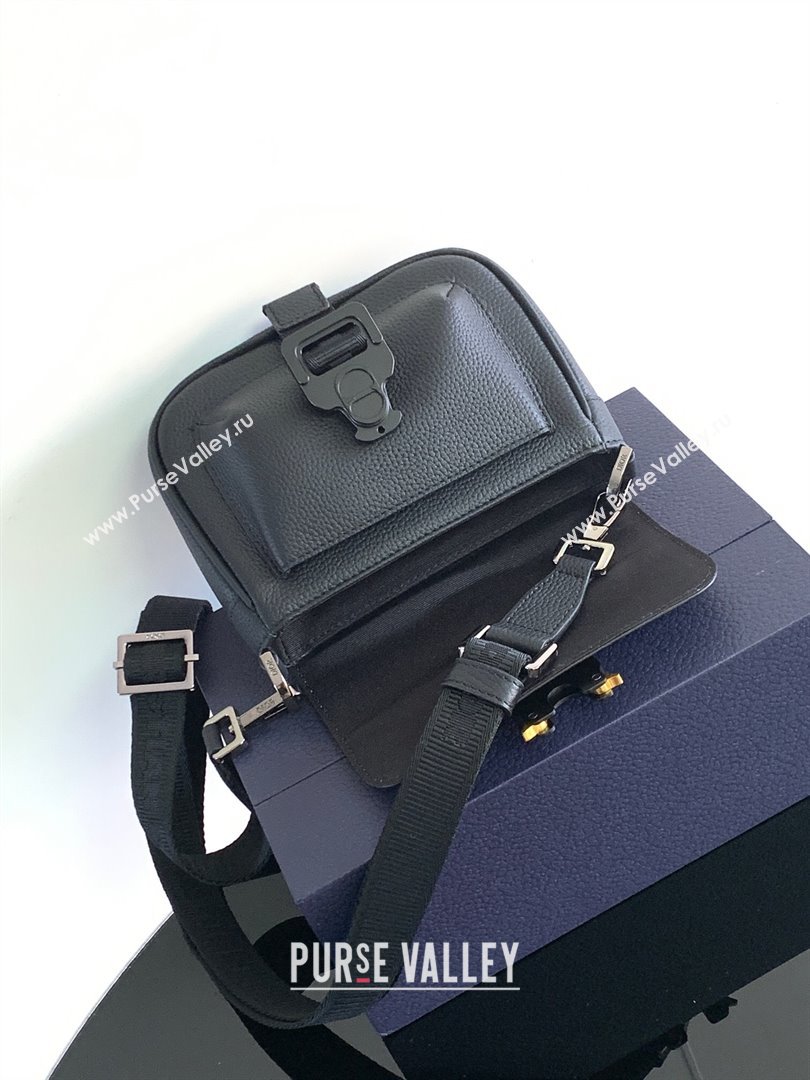 Dior Mini Dior Hit The Road Bag with Strap in Black Grained Calfskin 2024 (DMZ-24020214)