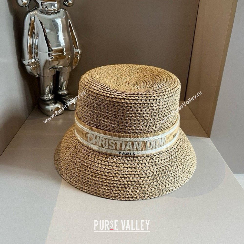 Dior Straw Bucket Hat D031302 Biege 2025 (LE-25031302)